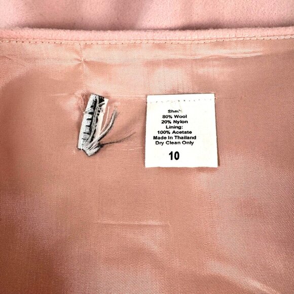 Womens Blush Pink Mini Size 10 Skirt Wool Lined Coquette Romantic Academia Femme - Picture 5 of 7